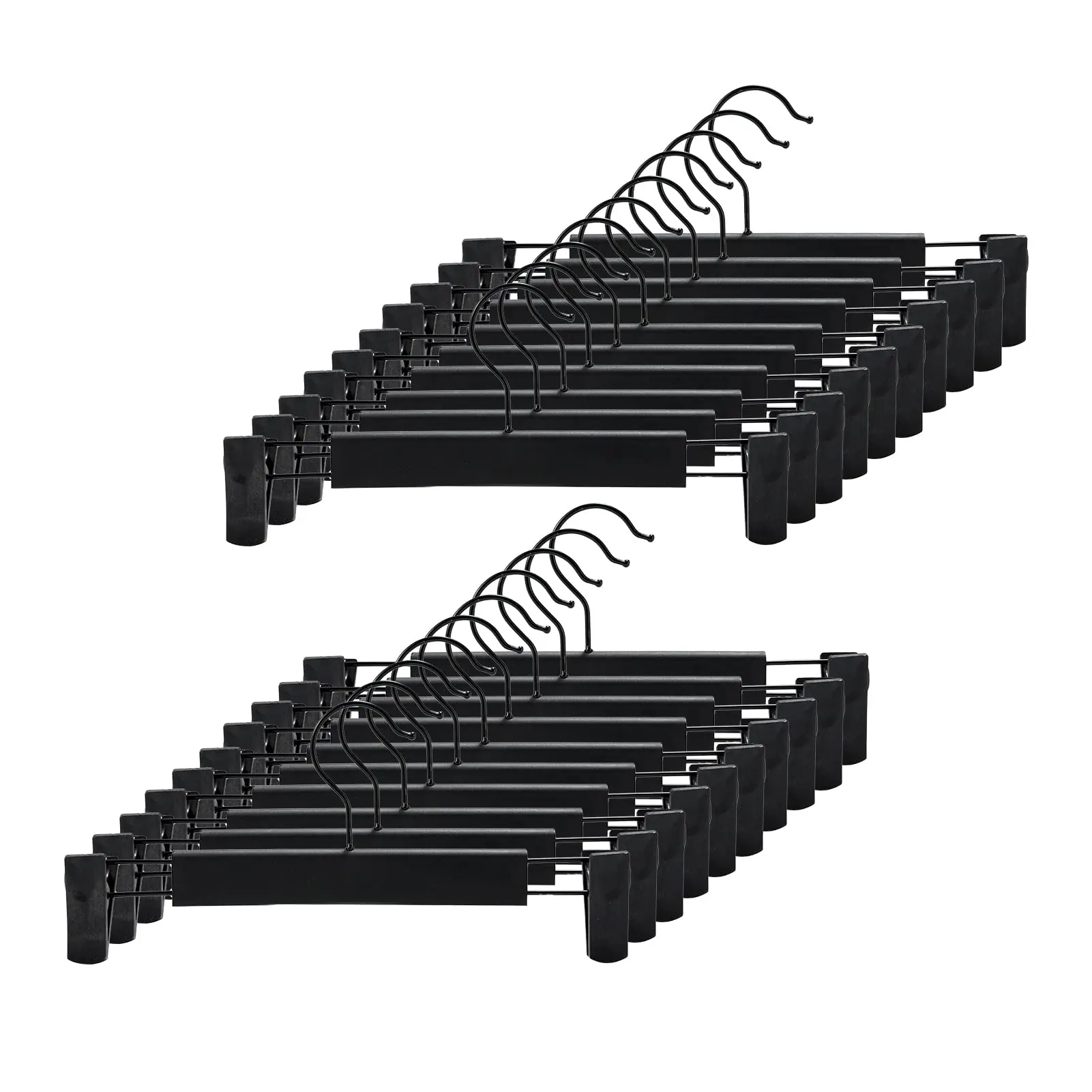 Pants Hangers with Adjustable Non-Slip Clips for Trouser Skirts Jeans Clothes