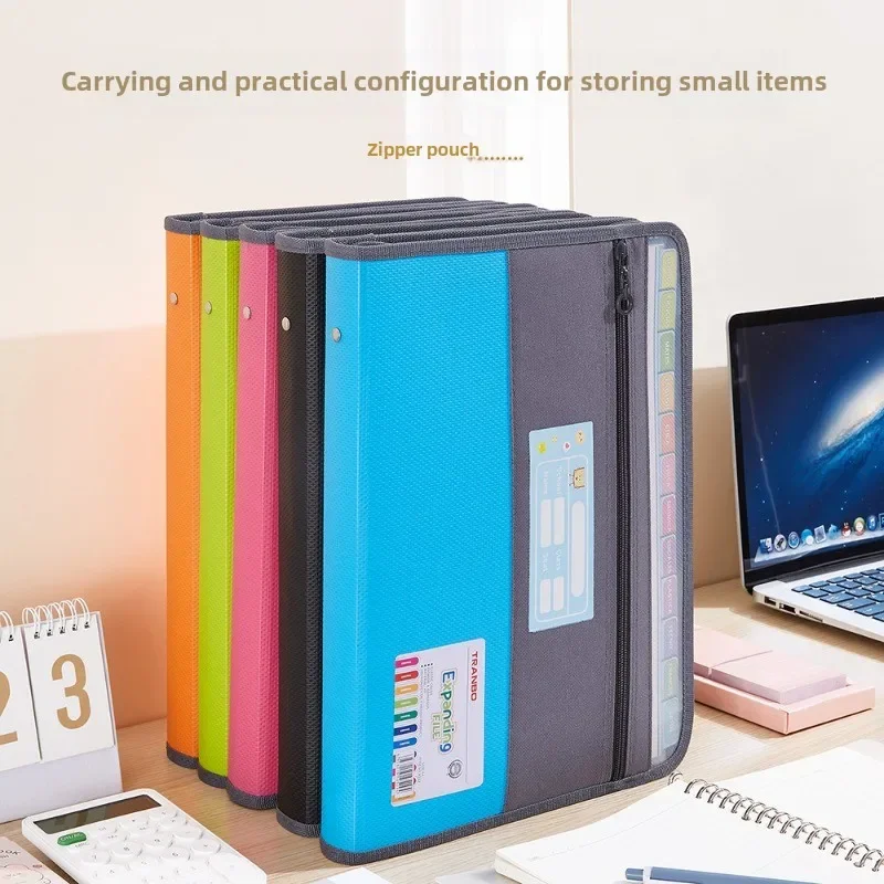 Double Zipper File Organizer Storage Bag PP Material Student Exam Papers Subject Classification Document Holder High Capacity
