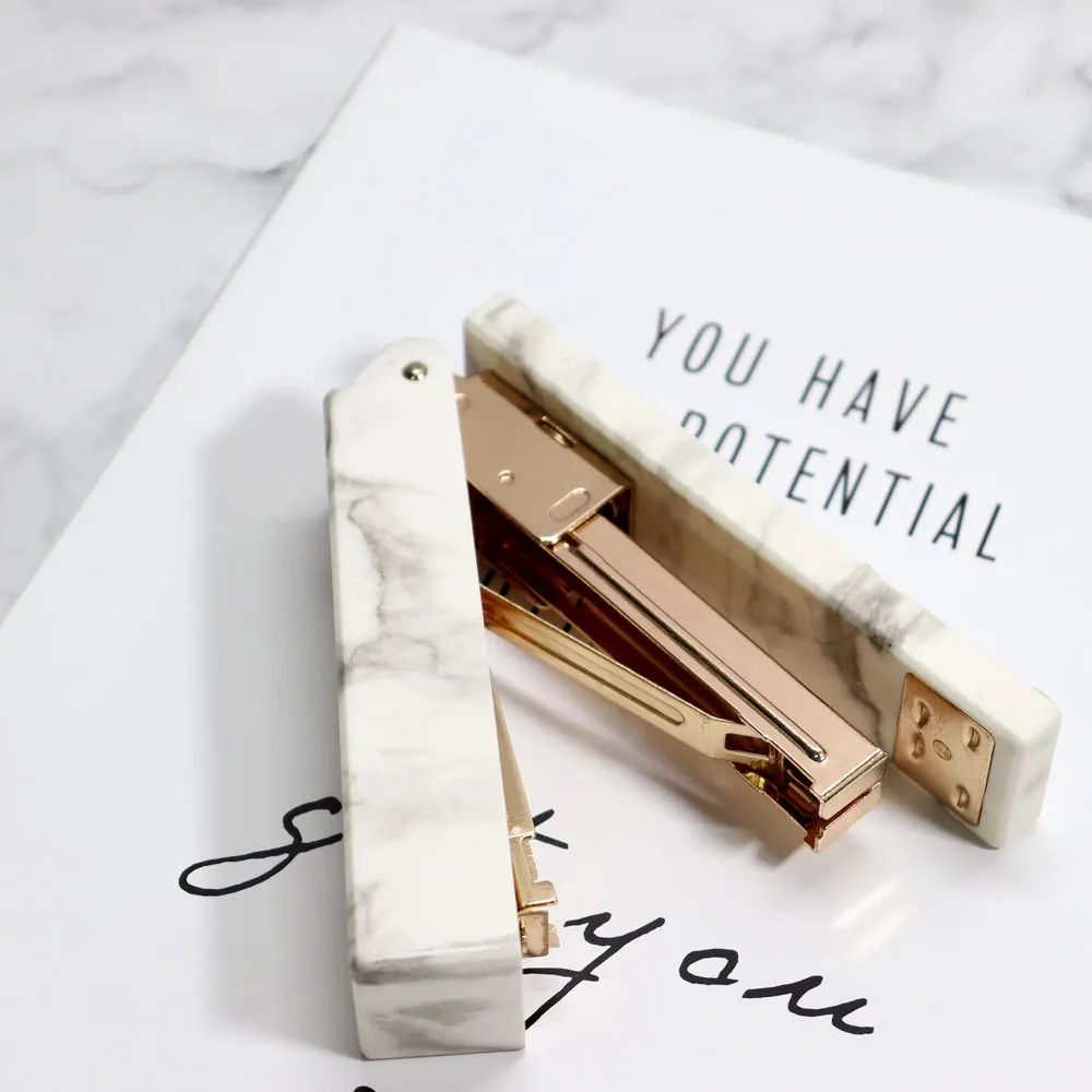 Marble Rose Gold Acrylic Stapler