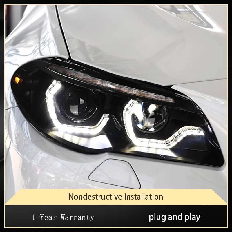 

Auto Headlight For BMW 5 Series F18 F10 2010-2017 Head Lights DRL Angel Eyes LED Design 520 525 530 DRL Front Lamps Accessories