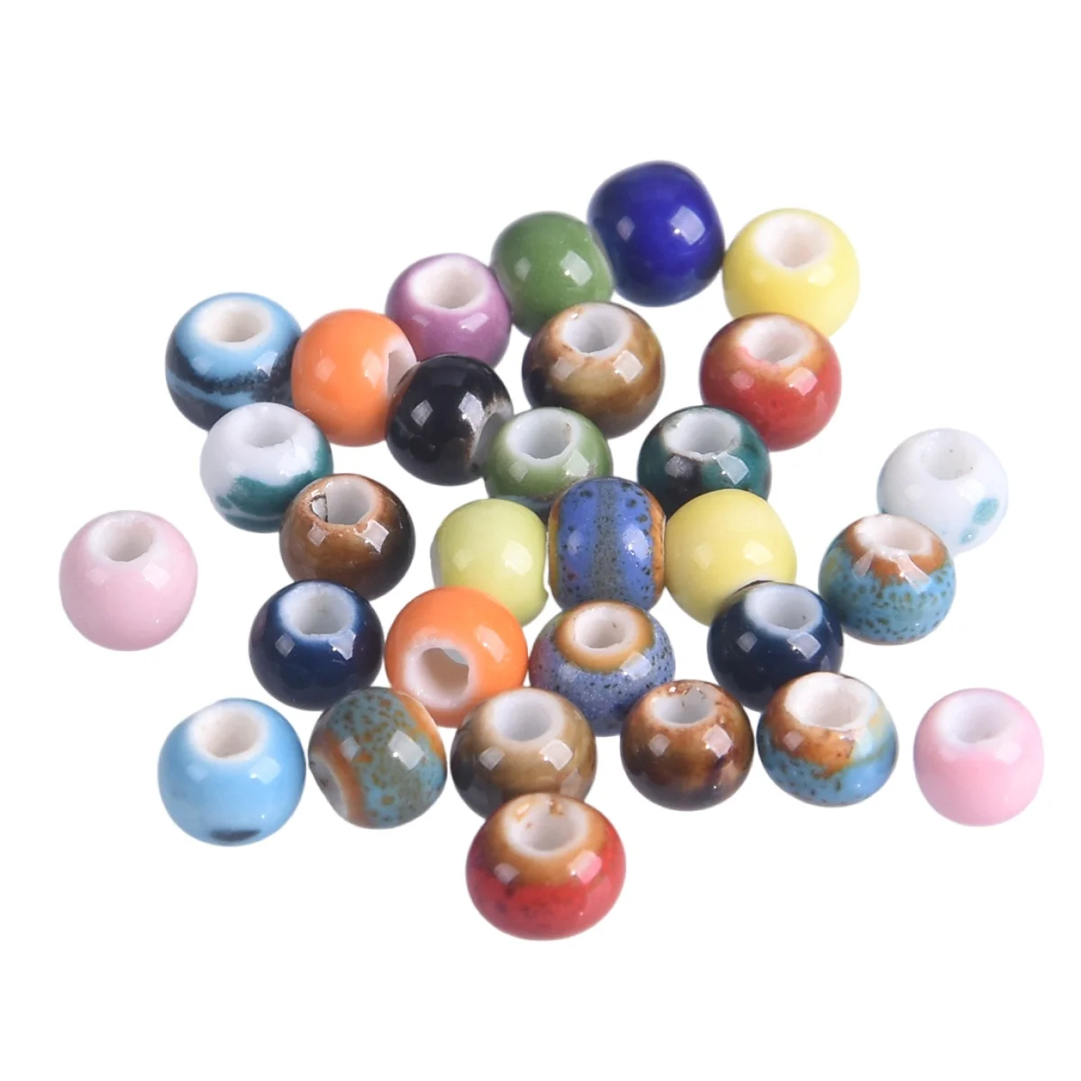 50pcs Round Random Mixed 6mm Handmade Ceramic Porcelain Loose Beads Lot For Jewelry Making DIY Crafts Findings 1 piece mixed ceramic ball fishing gear bearing 2os smr104c smr105c smr106c smr115c stainless steel 440c material