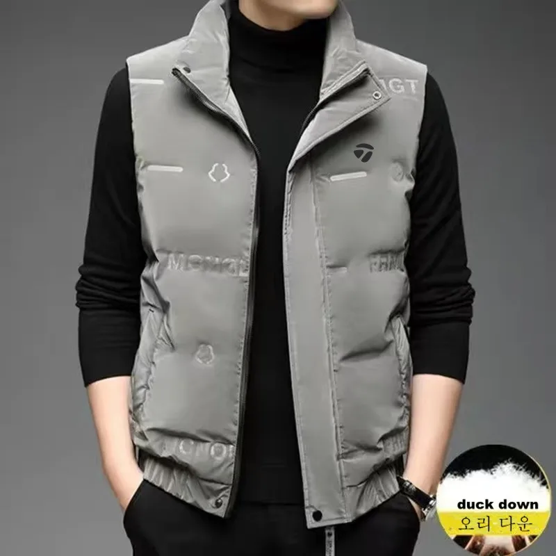 Winter Golf Jackets Vest For Men Fashion White Duck Down Waistcoat