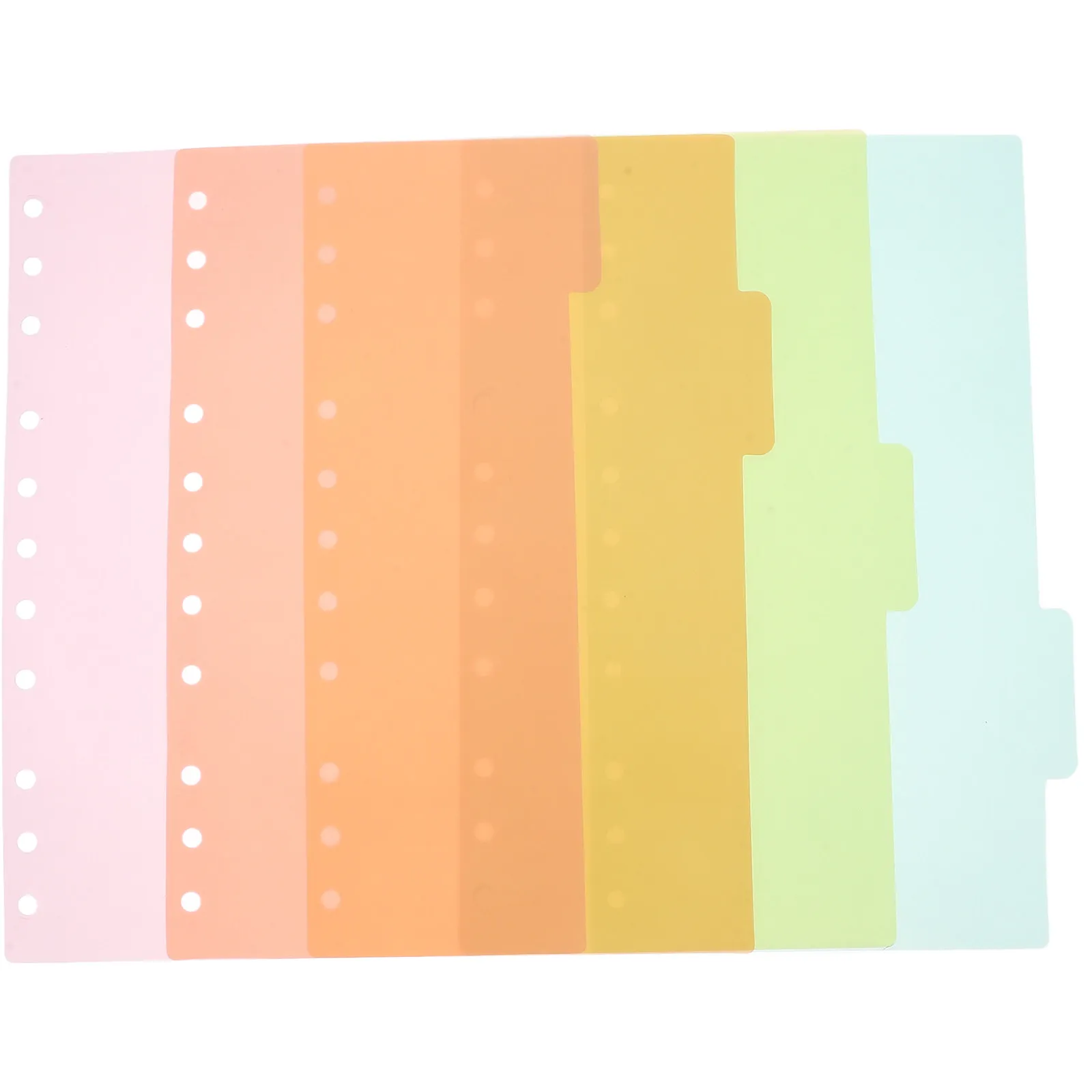 5Pcs 플라스틱 페이지 디바이더 B5 11홀 인덱스 분류 라벨 사무용 파일링 활기차고 퇴색 방지 컬러 바인더 탭 마커