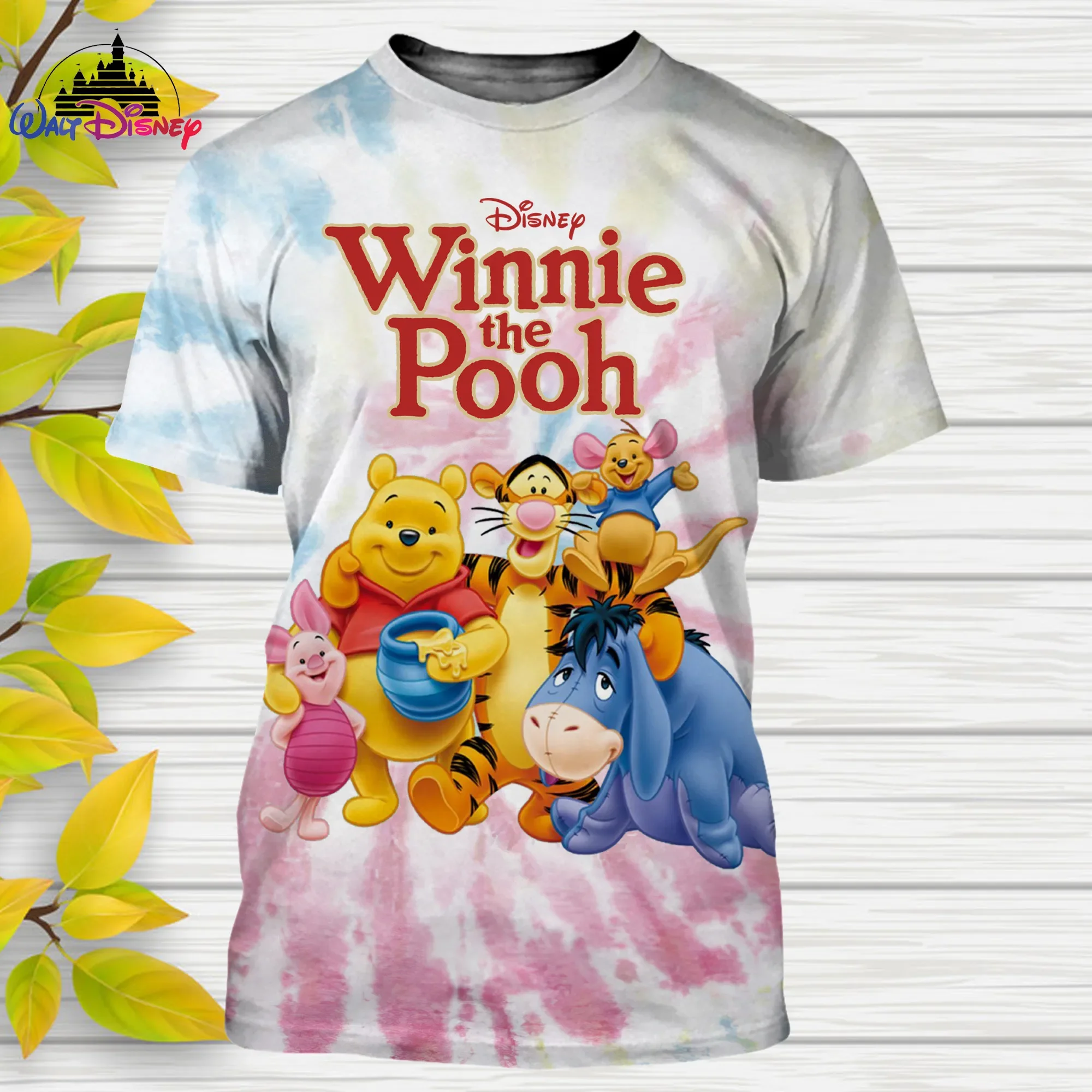 

2024 Disney Cartoon Winnie The Pooh Tigger Boys Girls T Shirt Casual Style 3D Print Summer Casual Streetwear Tee Tops