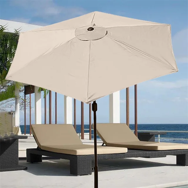 Uv Protection Parasol Sunshade Esernyő Burkolat 3 Méter Kerti Borító Vízálló Tengerparti Lombkorona Csere 6 Bordák - Image 2