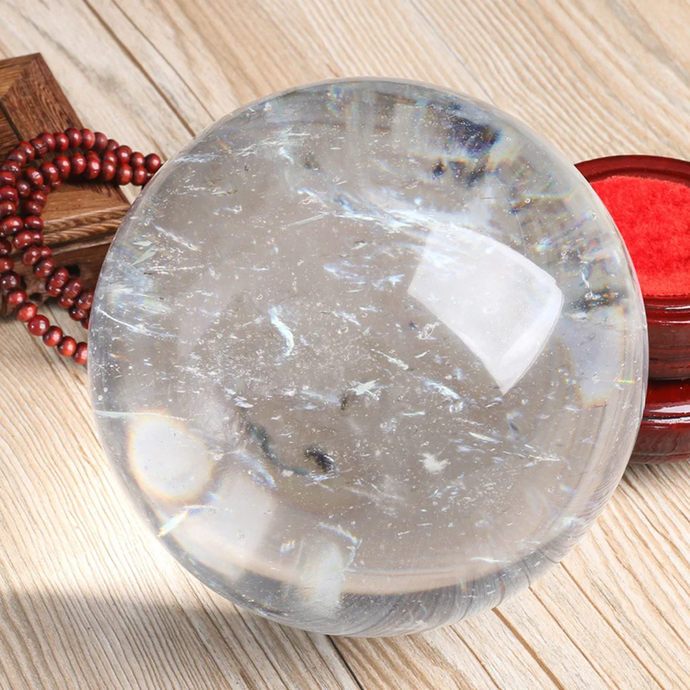 Boule De Cristal En Ambre Asiatique 60mm - Décoration Ésotérique, Collection Ou Feng Shui - Pierre Naturelle