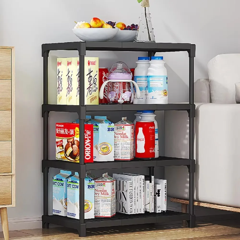 Kitchen Organizer Rack Multifunctional Oven Microwave Pot Storage Shelf Seasoning Chopstick Shelf 4-Layer Bathroom Storage Rack