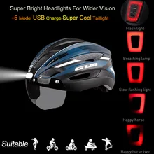 Gub luz ciclismo capacete ultraleve mtb estrada da bicicleta capacetes óculos de proteção magnética lente noite aviso taillight ao ar livre tampa segurança l