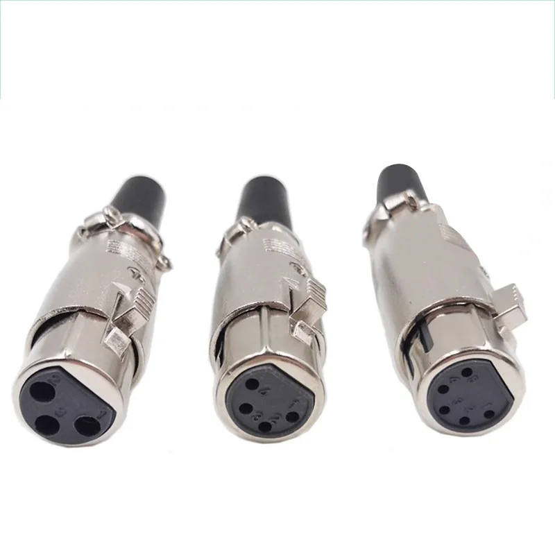 5/20PCS XLR head microphone plug Japanese style faucet J3P Canon 3Pin 4Pin 5Pin balanced male and female head socket Connector