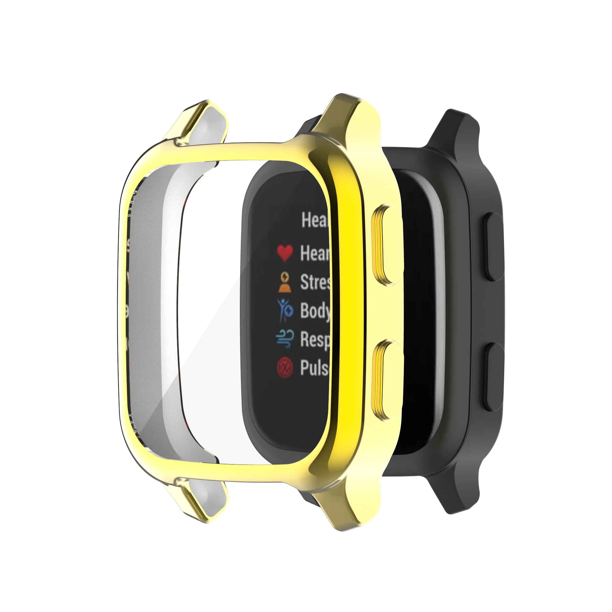 Durable TPU Screen Protector & Soft Silicone Case for Garmin Venu SQ Series Smartwatch