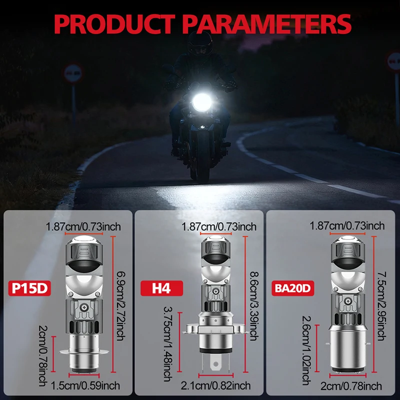 1PC H4 BA20D P15D 1:1 LED 모토 헤드라이트 화이트 6000K DRL 스포트라이트 3570 LED 하이/로우 빔 오토바이 램프 모토 액세서리