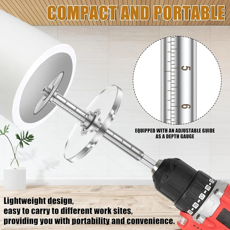 T84C-PVC Inside Cutter Tools Kit, Inside Pipe Cutter For PVC Pipe With Adjustable Depth Gauge Guide,For PVC/Wood/Soft Metal