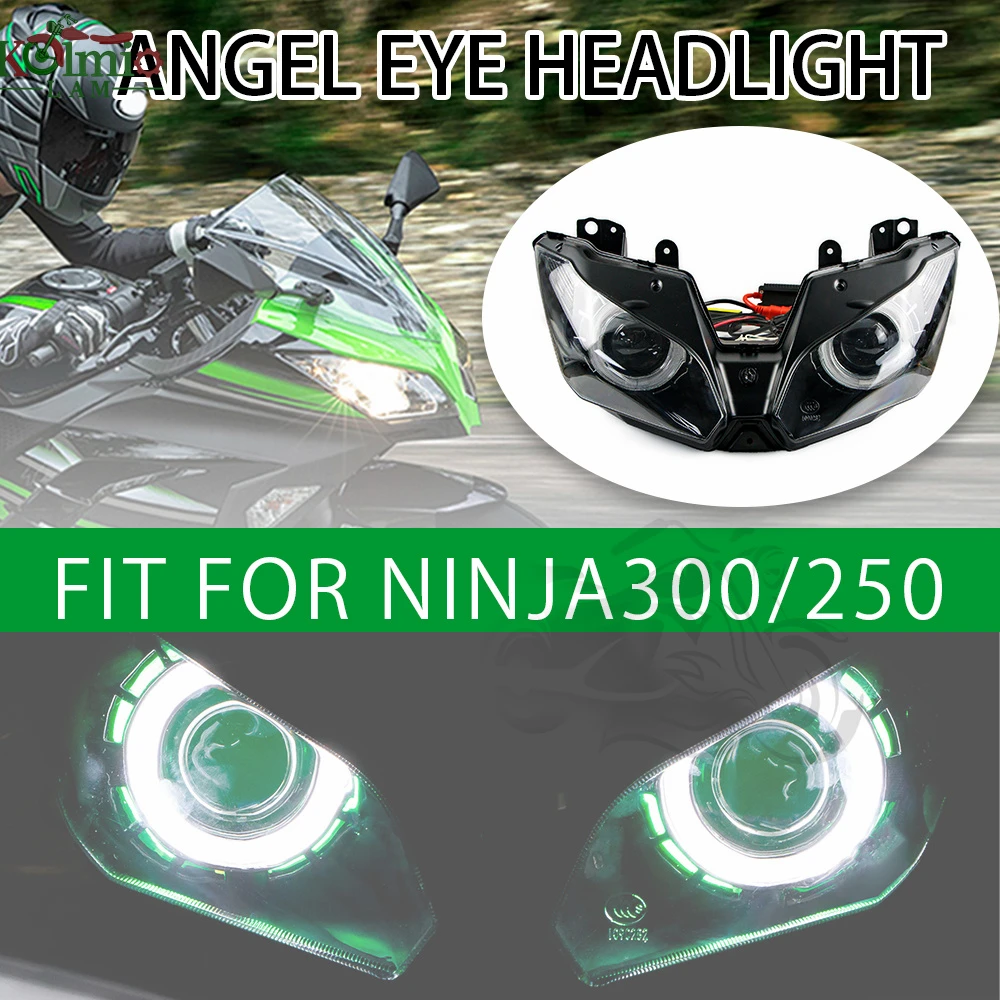 Headlight LEDプロジェクターヘッドライトエンジェルデーモンアイHI LO FOR KAWASAKI NINJA 250R 650R
