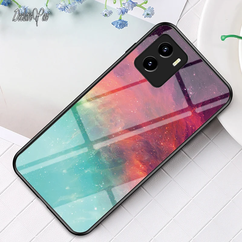 Y7S Y15S Y33S Y70S Custodia in vetro DECLAREYAO Coque temperato a specchio duro di lusso per VIVO Y3 Y11 Y17 Y19 Y20 Y21 Y50 Y51 Y71 +_voghion.com