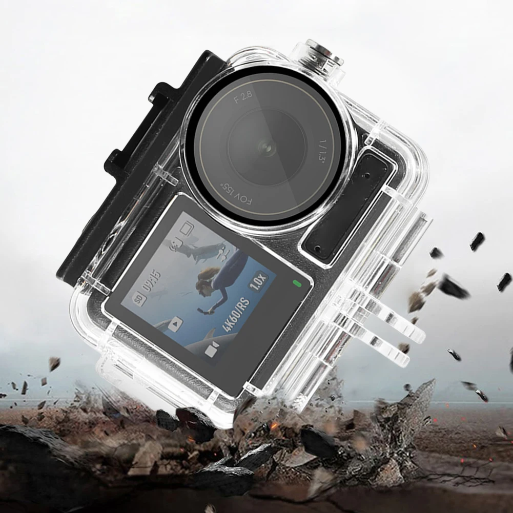 60M Waterproof Case Diving Housing Case with Anti-Fog Underwater Dive Housing Action Camera Accessory for DJI Osmo Action 5 Pro/4/3 Camera Accessories