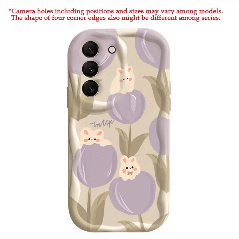 Purple Tulips and Rabbits Decorative Phone Case Cover