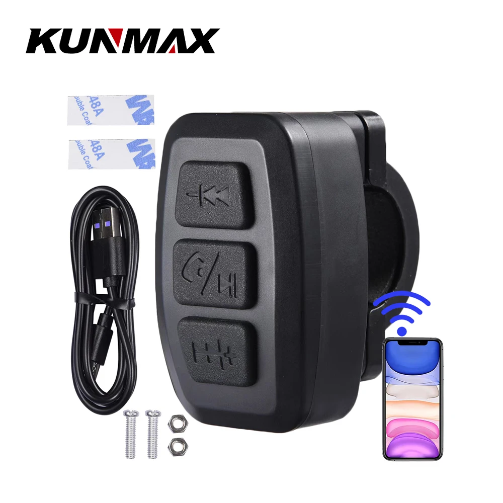 Pulsante BT wireless per auto, telecomando, pulsante intelligente universale per manubrio moto, per risposta telefonica, chiamate e controllo della musica