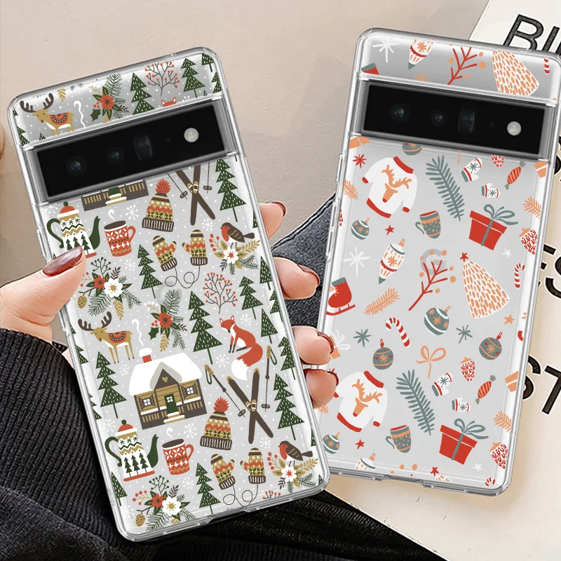 Christmas Tree Pattern Clear Soft TPU Phone Case Cover