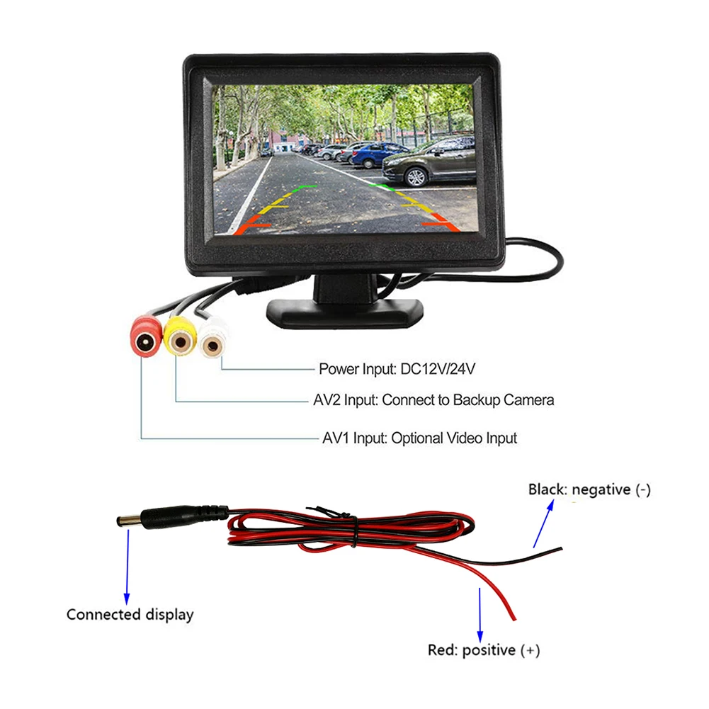 

4.3 Inch TFT LCD Car Reversing Screen For Rear View Kit Reverse Parking Camera High-definition Desktop Car Display Screen