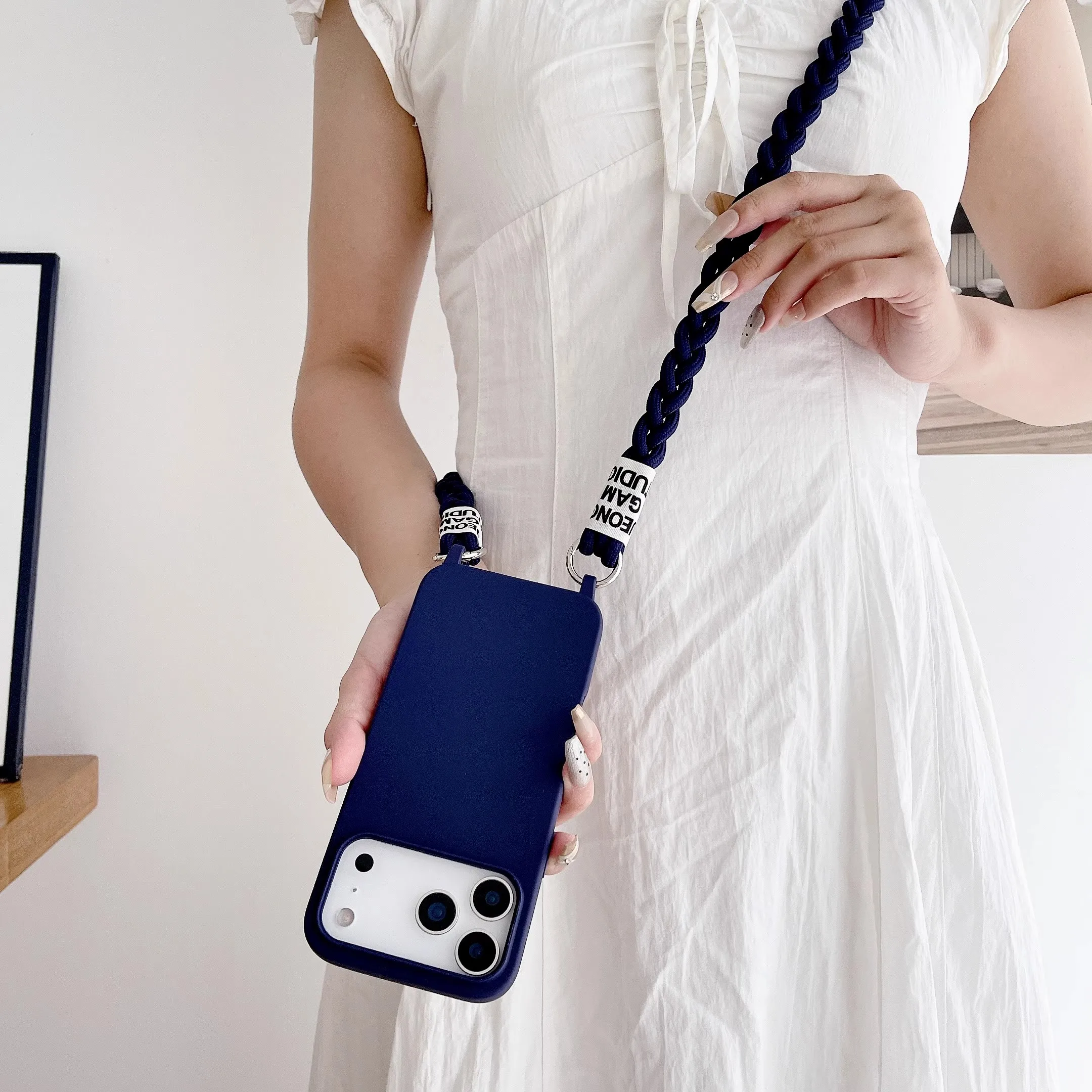 Colorful Crossbody Lanyard Case with Shockproof Silicone and Braided Strap