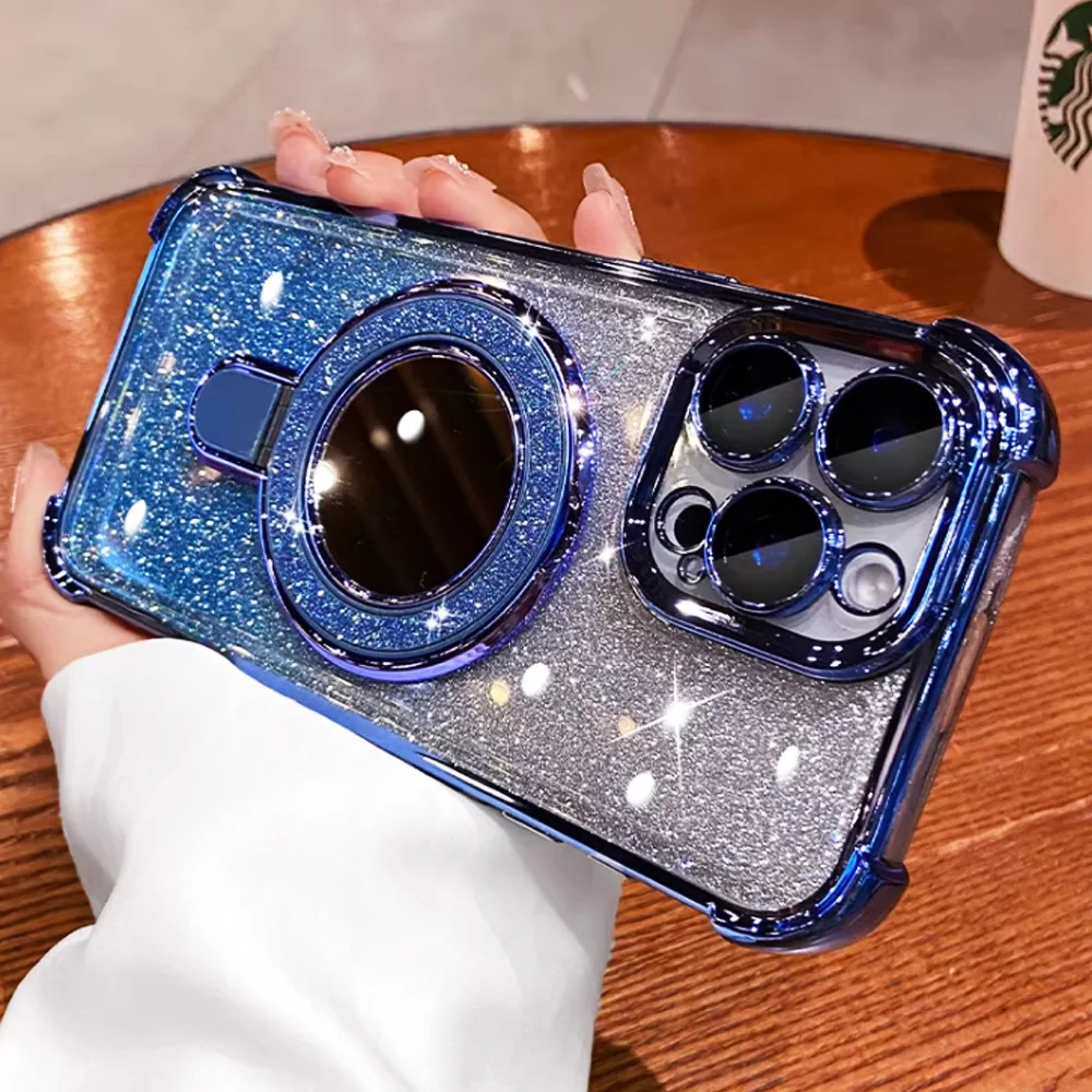 Shockproof Mirror Magnetic Bracket Stand Case Cover