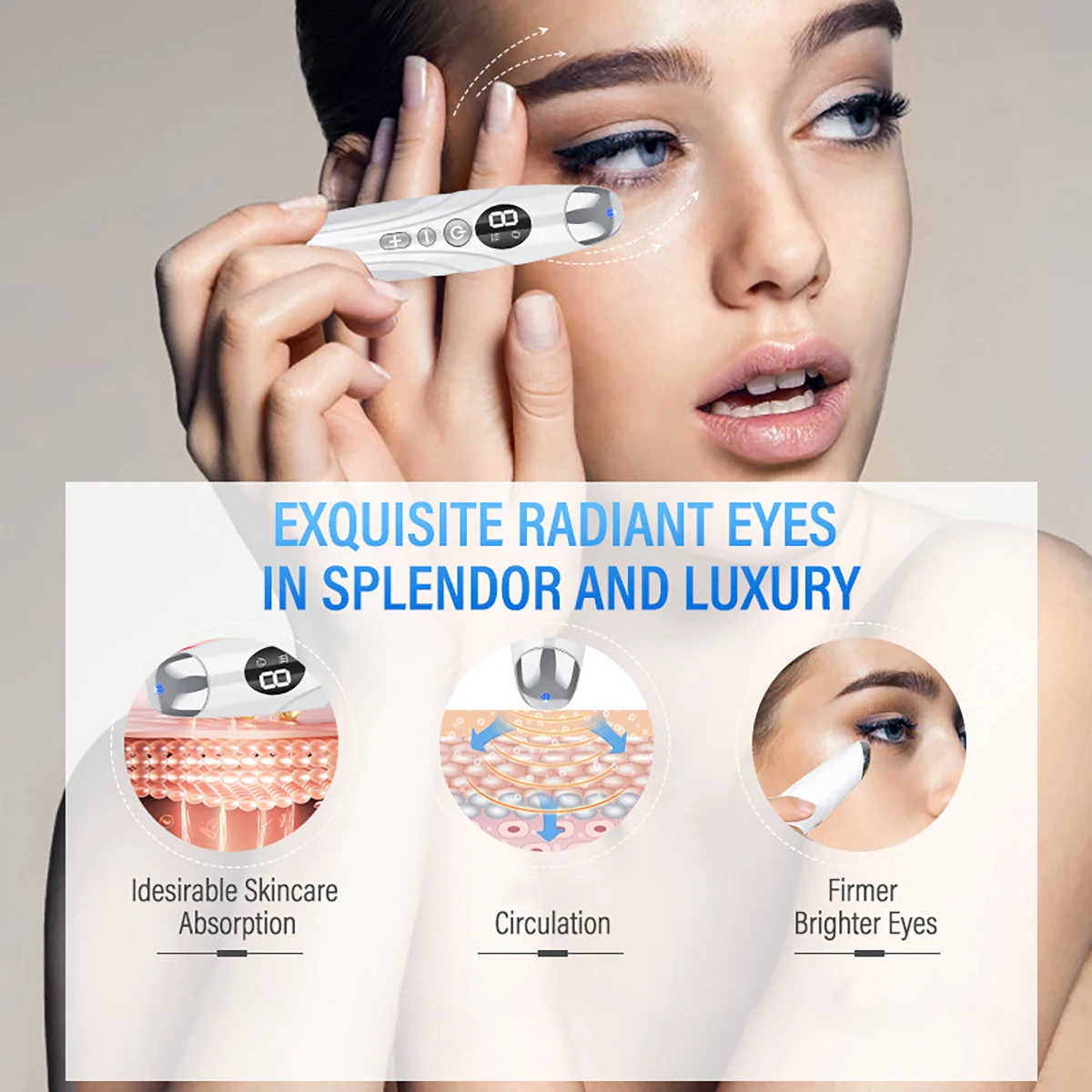 Electric EMS Eye Vibrator Massager Instrument Facial Lifting Device LED Red Light Heating for Eyes Skin Care Beauty Health Tools eye massager