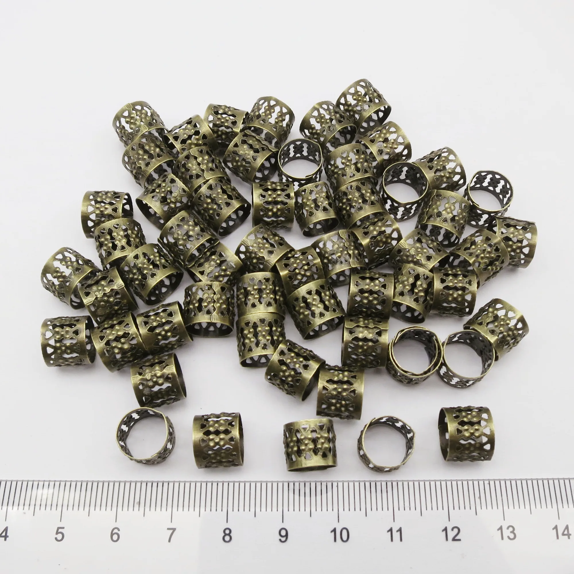 100개 마이크로 조절 가능한 헤어 브레이드 드레드락 비즈 커프스 클립 링 튜브 쥬얼리 제작 액세서리 헤어 장식