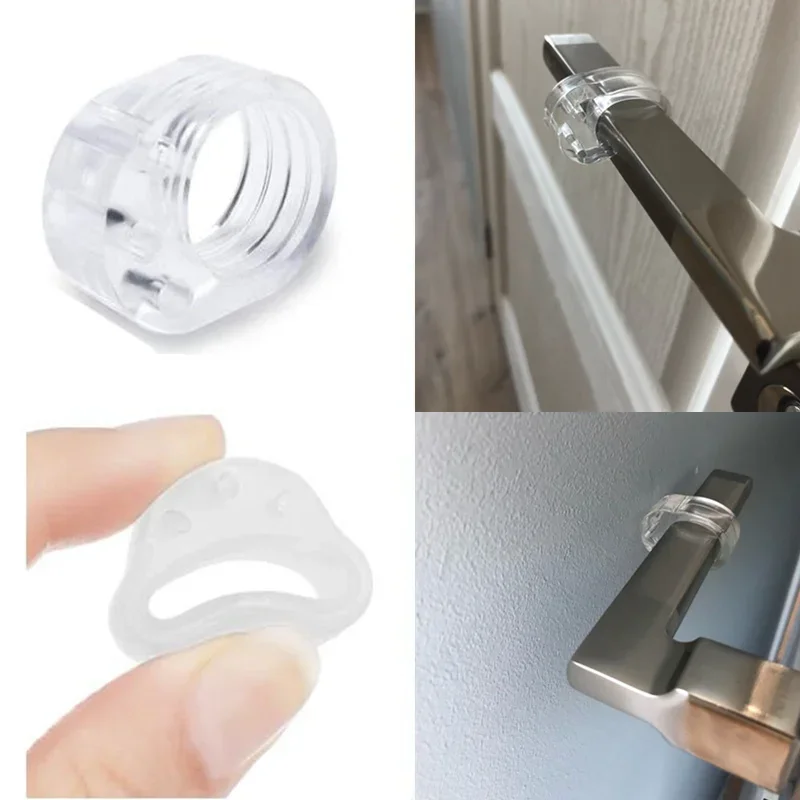 5PCS Door Stopper Transparent Door Handle Buffer Wall Protection Silica Gel Doorknob Buffer Walls And Furniture Protective Pad