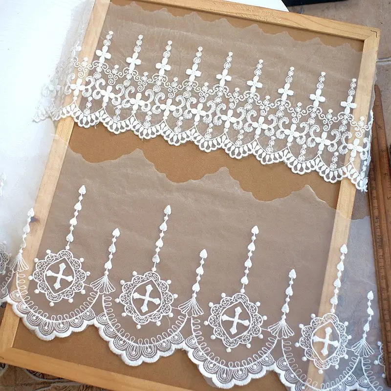 Lace Accessories White Mesh Embroidery Skirt Wedding Dress Curtain DIY Decoration Clothing Lace