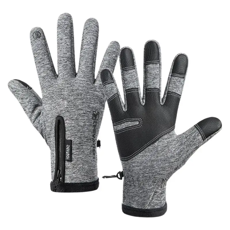 

Winter Touch Gloves Full Finger Bicycle Gloves Windproof Touchscreen Warm Gloves Waterproof Anti Slip Gloves With Zipper