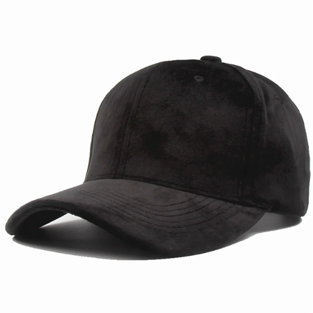 Women's Suede Snapback Baseball Cap - Black/Grey
