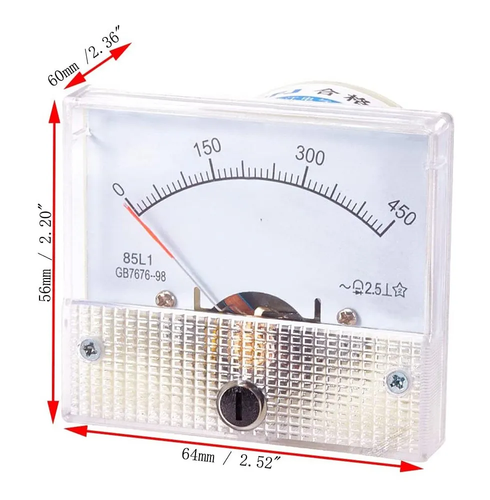 85C1 Ammeter dc Analog Current Meter Panel Mechanical Pointer Type 50UA 100UA 200UA 300UA 400UA 500UA