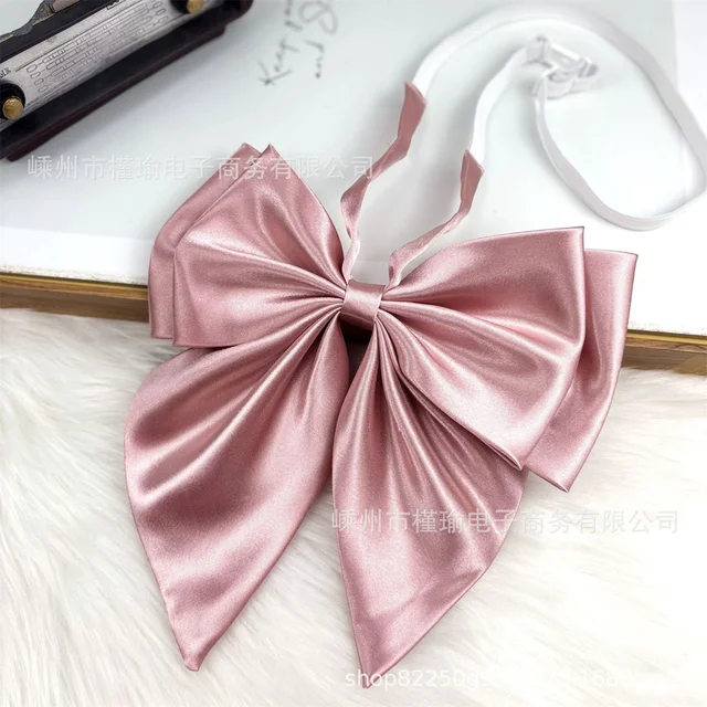Oversized double-layer bow tie JK free gilded scarf sailor suit bow uniform accessories mint pink 2