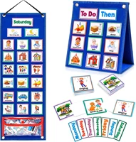 Kids Visual Schedule Calendar Chart 2 in 1 Autism Daily Chore Routine Chart Schedule Plan Learning Board Game For Toddler Gift 1