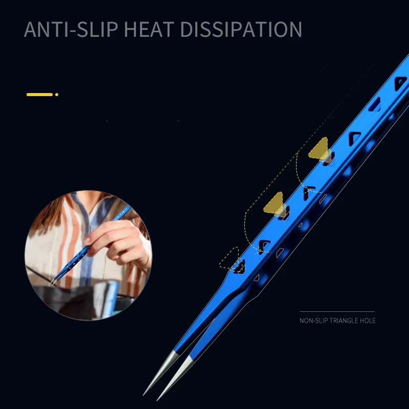 Tweezer Tool Phone Repair Tweezers MECHANIC AAC-14 hollow heat-dissipating tweezers, lengthened thickened high hardness tweezers for mobile phone repair