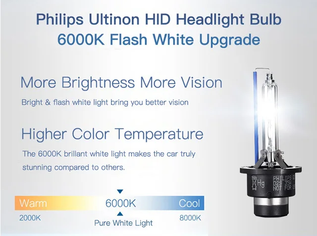 Philips-Ultinon HID D3S 42403WXX2, Lumière Blanche Froide, Ampoule