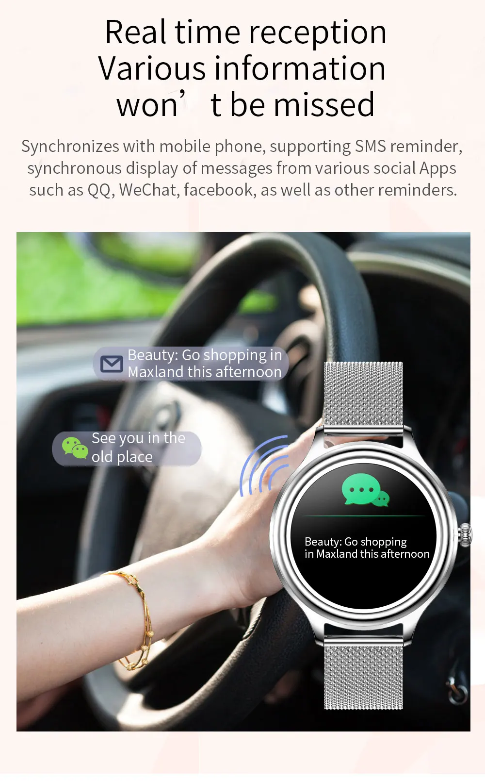 Kumi K3 Lady Smart Watch description image 8