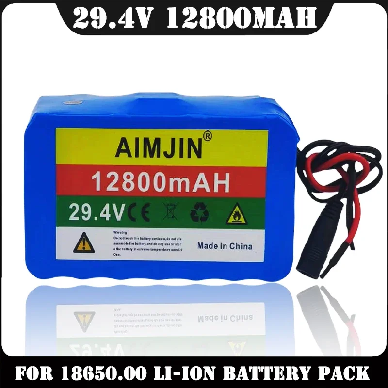 

NEW 100% 7S4P 29.4V 12800mah 18650 Lithium Ion Battery Pack Large Capacity Built-in BMS with Charger