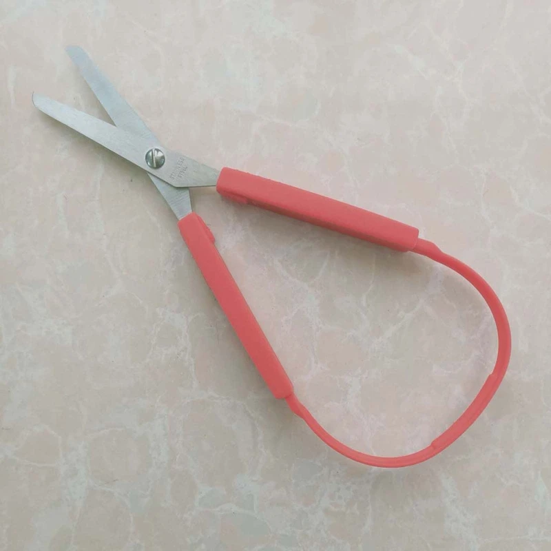 6pcs Colorful Loop Scissors for Kids Easy Grip Self-Opening Scissor Safety Round Tip Adaptive Cutting 85DD