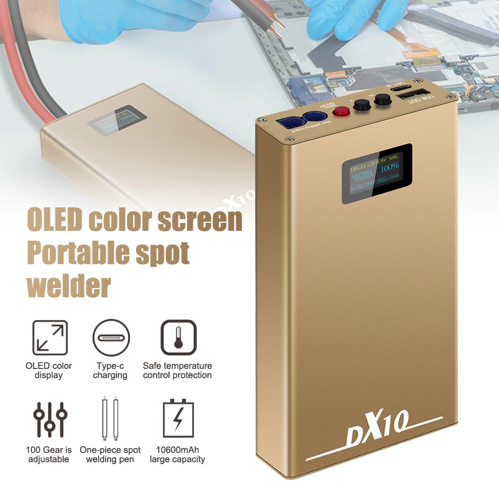 

Spot Welder with OLED Display Screen 10600mAh Portable 20 Gear Power Settings & Delay Spot Welding Machine for DIY 18650 Battery