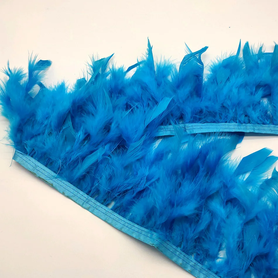 1Meters Natural Turkey Feathers Trim DIY Wedding Marabou Feather Ribbon Crafts Sewing Clothing Party Plume Home Decor