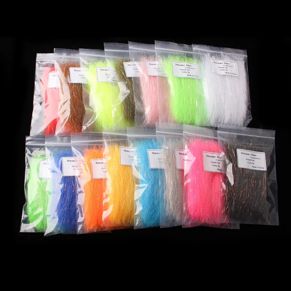 1/5/15er-Pack Gekräuseltes Slinky Fiber Flash Streamer Fliegenbindematerial für Minnow Streamer Fliegen, Forellen-, Barsch- und Hecht-Angelköder – Detail 10
