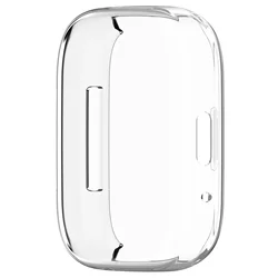 Premium Silicone WatchBand Strap with TPU Case Cover for Redmi Watch 3 Active - Sports Bracelet (Clear 2)
