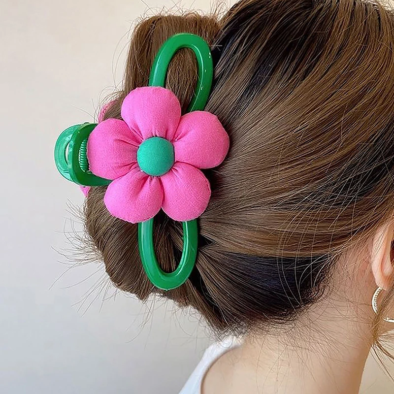 Hairpin Large Flower Hairpin Flower Hairpin New Rose Red Flower Hairpin Acrylic Large Green Hairpin Women's Hairpin Shark Clip