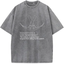 Humorous Anaesthesia Science Graphic T - Shirt - Premium 230g Washed Fabric - S (Grey)