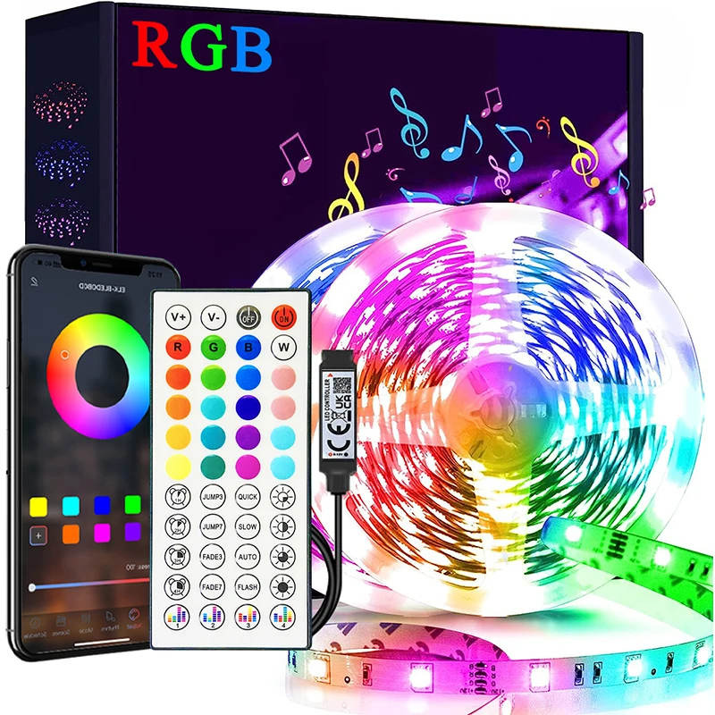 รูปสินค้า ไฟ LED ปรับสีได้ 1M-40M ซิงค์เพลง ตกแต่งบ้าน ปาร์ตี้