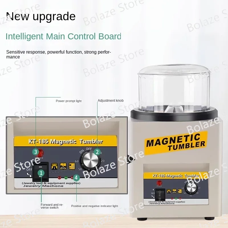 KT-185 Magnetic Tumbler Jewelry Polisher Metal Finisher Finishing Machine 110V/220V Gold Precision Parts Polisher