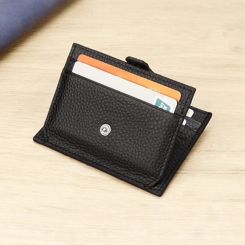 

Genuine Leather Bifold Credit Card Holder Wallet for Men Women Slim ID Card Case Thin Money Clip Mini Cash Bag Small Cardholder