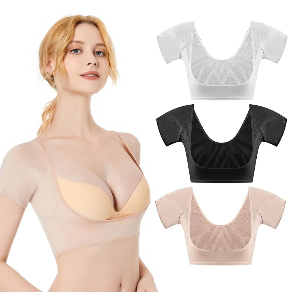 Underarm Sweat Pads 1PC T-shirt Sweat Pads Underarm Sweat Vest Armpit Perspiration Guards Proof Shirt Washable Protector Women Girls