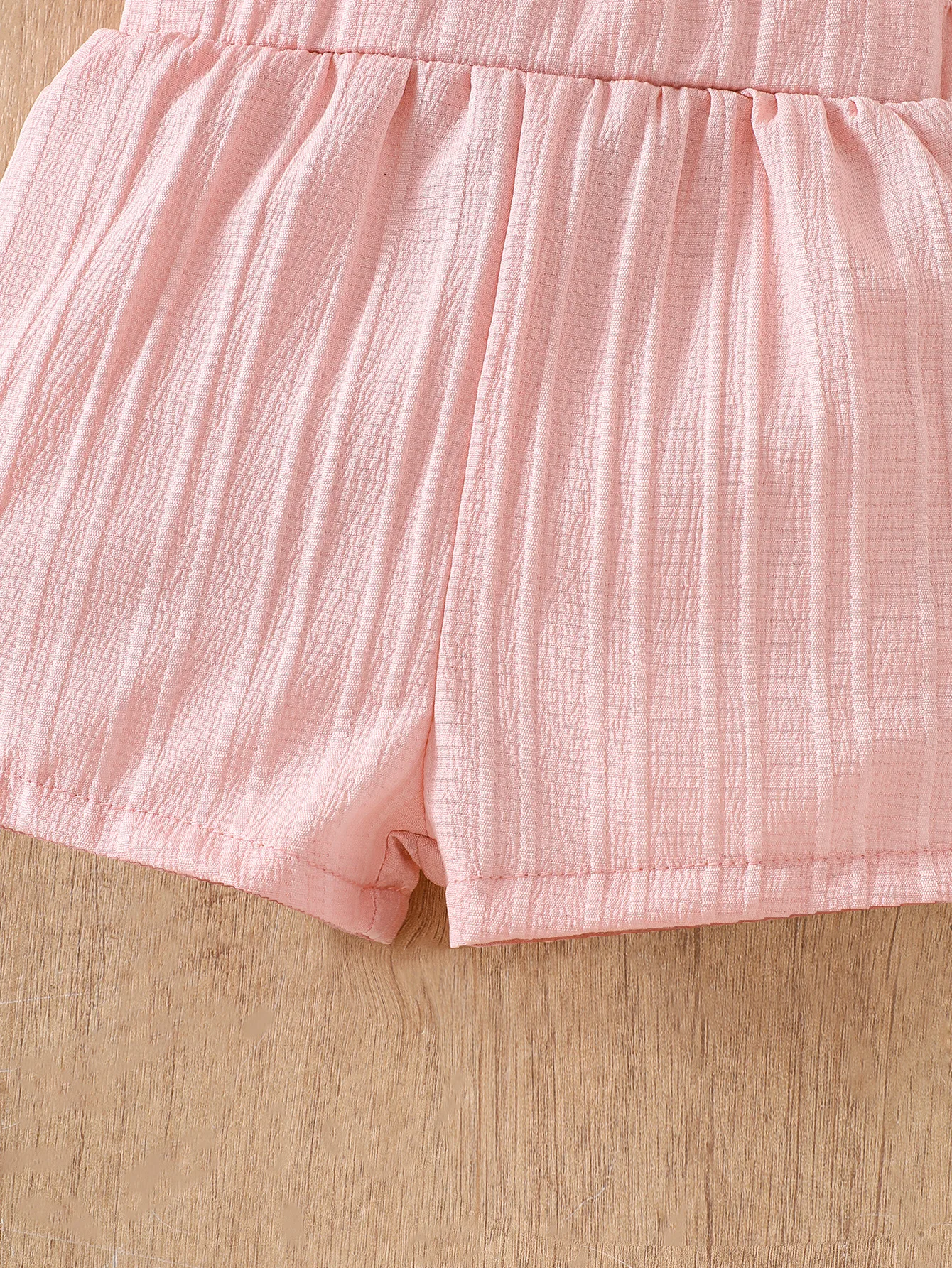 Baby Girl Summer Ruffled Romper + Straw Hat Set, Pink Sleeveless Cute Beach Vacation Outfit for Photoshoots 5
